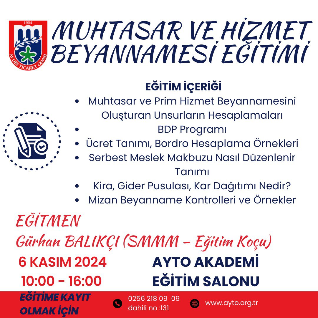 MUHTASAR VE HİZMET BEYANNAMESİ EĞİTİMİ